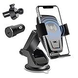 Wireless Car Charger Mount Auto Clamping Qi 10W 7.5W Fast Charging Car Phone Holder Air Vent Mount Charger for iPhoneiPhone 11/11Pro/11ProMax/XSMax/XS/X/8/8, Samsung S20/S10/S9 Note 20/10