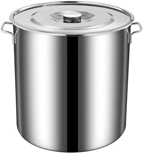 Genérico Olla Grande de 60 cm: Olla versátil de Acero Inoxidable con Tapa para sopas, guisos y Uso en restaurantes. Duradera, fácil de Limpiar, Ideal para Chefs caseros.