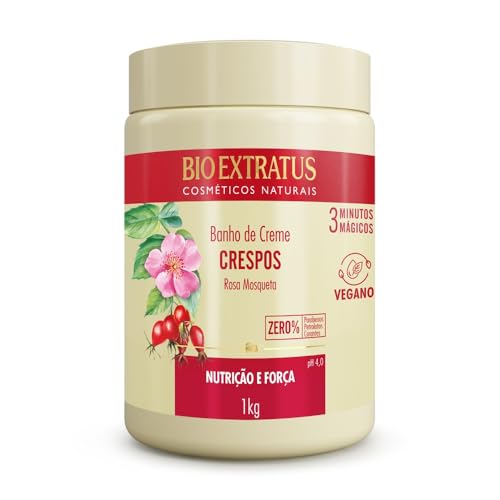 Bio Extratus Creme de Crespos Vegano com Rosa Mosqueta, 3 Minutos Mágicos, 1kg