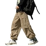[HMT] ズボン コーデュロイパンツ カーゴパンツ ロングパンツ メンズ オーバーサイズ ワイドパンツ リラックス ガウチョ スウェット スポーツ アウトドア 調整紐 ウエストゴム 人気 無地 春服 秋服 冬服 (JP, アルファベット, 3XL, #410：カーキ(裏起毛))