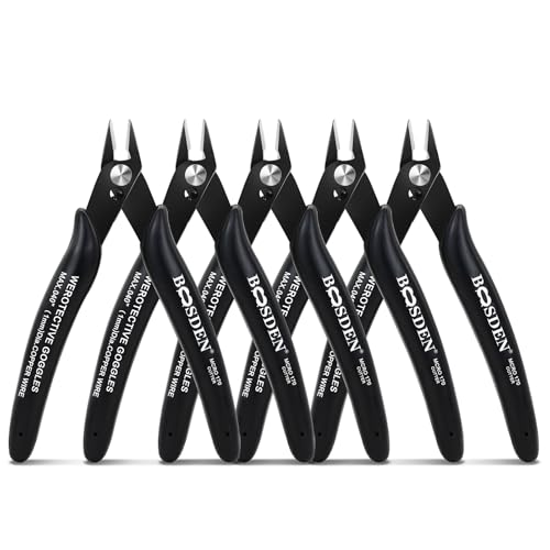 BOOSDEN Pinces Coupantes de Côté, 5 Pack, Pince à coupe diagonale, Pince coupante latérale, Pince Coupante pour Câble Électrique, Bijoux Réparation,...