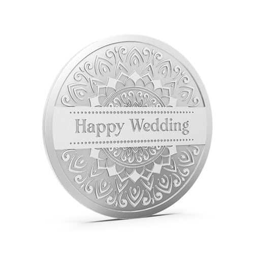 Image of Aspect Bullion Wedding Silver Coin 999 Purity - 5 Gram | 10 Gram | 20 Gram | 50 Gram | 100 Gram | Pure Silver Coin for Gifting & Investment