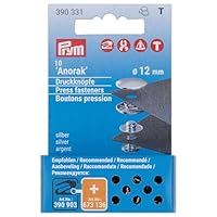 Prym 390331 Nachfüllpackung für 390330 Nähfrei Druckknopf Anorak, Messing 12 mm silberfarbig, metal