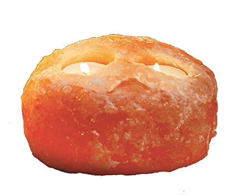 Fair Trade Double Himalayan Natural Salt tealight Holder 14x10x9cm