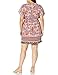 Angie Women's Plus Size SS Kimono Dress, ash Purple, 2X