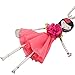 BONSNY Doll Necklace Handmade Pendant Dress Fabric Skirt with Zinc Alloy Body Girls Gift