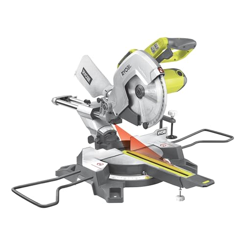 Ryobi EMS305RG Troncatrice Radiale per Legno 2.200W, Lama 305 mm Inclusa, Inclinabile, Guida Laser