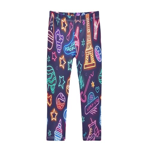 Bolaz Toddler Girls Leggings Printed Yoga Pants Leggings Tower Star Shoes for Kids