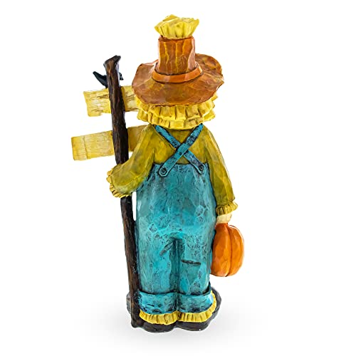 Bestpysanky XY-025 Friendly Scarecrow Holding Happy Thanksgiving Sign Figurine thumb #2
