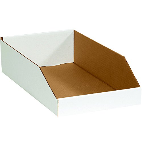 Image of Box USA BBINEB1810 Open Top Bin Boxes, 10 inch x 18 inch x 4 1 /2 inch, Oyster White (Pack of 25)