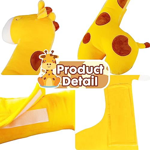 Image of Seat Belt Cover Pillow for Kids, Car Seatbelt Cushion Shoulder Neck Support Protector Pad, Soft Stuffed Plush Travel Vehicle Safety Belts Strap Pillow for Boys and Girls Headrest (Giraffe)