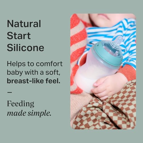 Image of Tommee Tippee Natural Start Anti Colic 9 oz BPA Free Silicone Baby Bottles, 0+ Months, Silicone Feels Like Mother's Skin, Slow Flow Breast-Like Nipple, Clear, Pack of 2