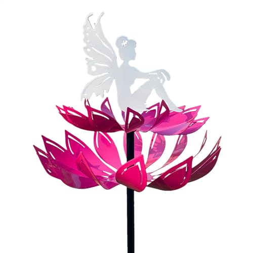 Xijobido Molinillo de viento para exteriores – Rotación de 360 grados – Versátil adorno de arte de jardín de metal al aire libre molino de viento para el hogar, jardín, césped, parque