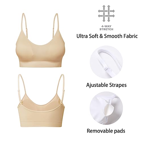 Image of Padded Bralette for Women Straps Sleep Bras Seamless Yoga Sport Bras