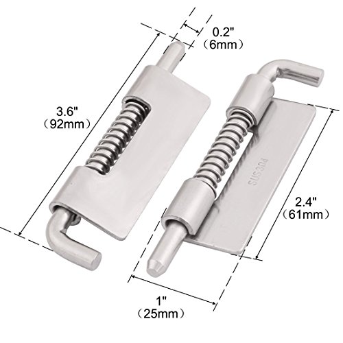Sourcingmap Office 304 Stainless Steel Door Gate Spring Latch Box Bolt 3.6 Inch Length 2pcs - Image 4