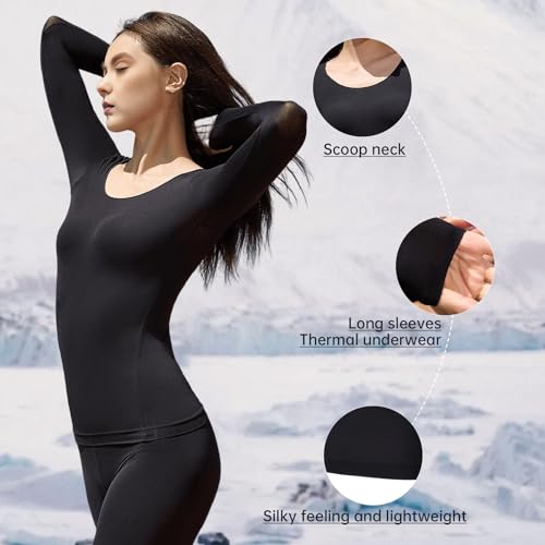 Larexius Roupa íntima feminina quente Long Johns, tamanho único camada inferior feminina resistente