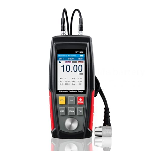 Image of LABART Digital Ultrasonic Thickness Gauge Tester Meter, Range 0.039 to 11.8 inch with Probe for Measuring Metal and Nonmetal Materials, Steel, Silver, Plastic, Glass, PVC, Pipes