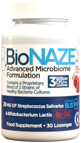 BioNAZE Oral Probiotic K12 for Sinus Tonsil Stones Bad Breath Post Nasal Drip Mouth Teeth - Improve Oral & Upper Respiratory Health with Clinically Proven BLIS K12 & BL-04. 30 Lozenges