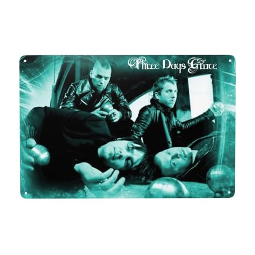 Letreros de metal vintage de Three Metal Days Band para decoración de cuevas de hombre, letreros de hojalata para el hogar, jardín, habitación, garaje, decoración de pared de 8 x 12 pulgadas