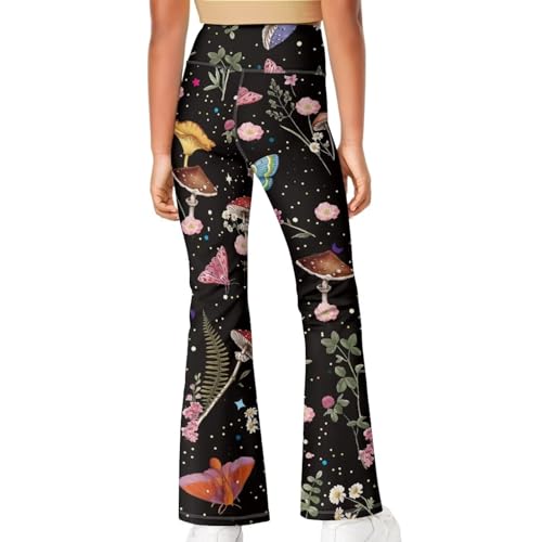 Girls Flare Leggings Floral Print Stretch Pants High Waist Flare Pants 5-14 Year4