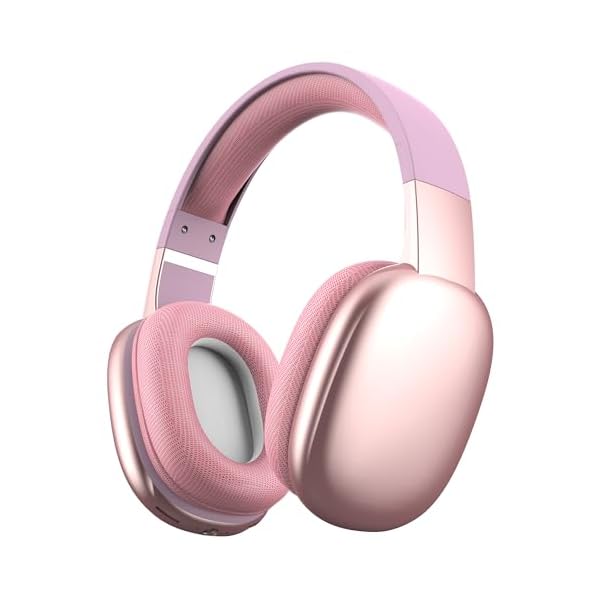 Gabba Goods Wireless Over Ear Bluetooth Headphones with Microphone – Wireless Headset -Noise Reduction – Bluetooth, Wired,Built in Micro SD for Travel, Home, Work TV,PC,Gaming,Cellphone (Pink)