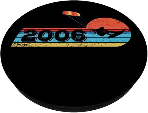 Miniatura 2 de Kitesurfer Kitesurfing Birthday Vintage 2006 born Kitesurf PopSockets Standard PopGrip