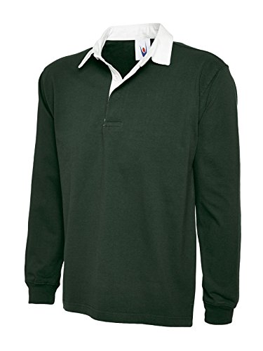 Chemise rugby Uneek UC401 vert bouteille XXL chaude et résistante
