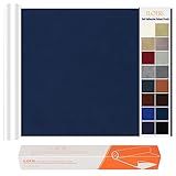 ILOFRI Velvet Fabric Patches Tape Self Adhesive 16x60 inch, Durable Flannel Fabric Couch Repair Kits for Upholstery, Furniture, Sofa, Car Seats, Office Chair, Cloth, Carpet, Crafts - Navy Blue