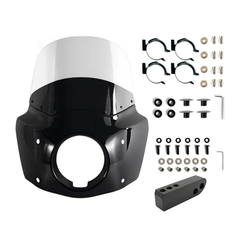 Pare-brise de moto Dyna Street Bob 2006-2017 et kit de carénage transparent pour fourches 48-58mm