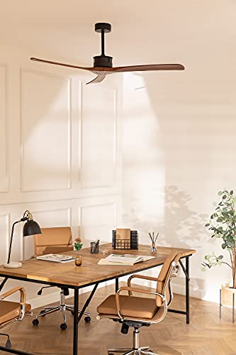 Miniatura 3 de Create Windlarge Ventilador De Techo Negro Aspas Madera Oscura Con Mando Xl, Función Verano-Invierno, 6 Velocidades, Temporizador 1 A 4 H, 2 Alturas,Aspas Blancas, 40w, Ø152 Cm