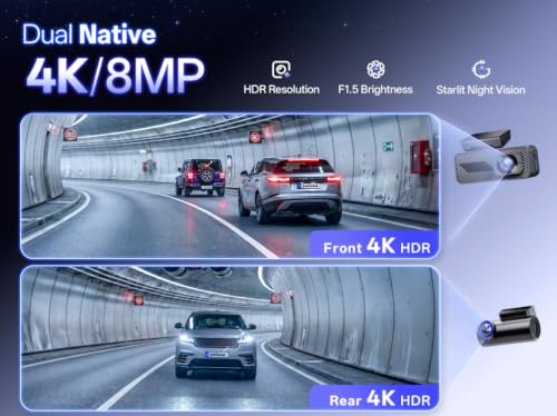 Pelsee S1 Pro Dual Native 4K Front & 4K Rear Dash Cam w/ GPS & 128GB mSD - image 2