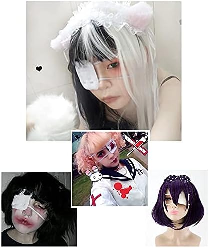 C-ZOFEK Black Heart Printed Eye Patch Soft Eyepatch Steampunk