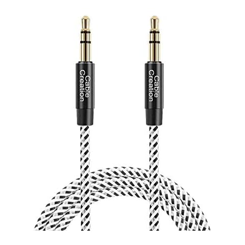 CableCreation 3.5mm Aux Cable(1.5FT/0.45m/18inch), Short Male to Male 1/8 Audio Auxiliary Cord Braided Hi-Fi Sound for Car,Headphone Jack,Speaker,Home Stereos,Smartphone(with Aux Port) Cover