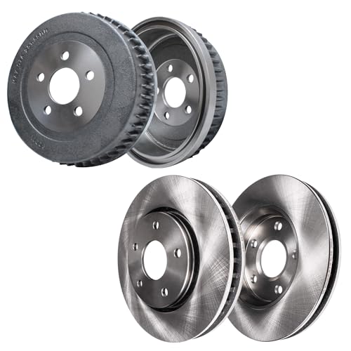 Image of Detroit Axle - Replacement for 1995 1996 1997 1998 Ford Windstar 276mm Front Disc Brake Rotors & Rear Disc Brake Drums