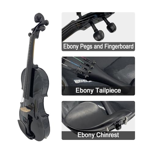 Image of Yinfente Acoustic Violin Electric Violin 4 /4 Full Size Violin 4 String Maple Spruce For Student,Violin For Beginners violin Case,Brazilwood Bow,Cable,Cleaning Cloth,Rosin,Bridge