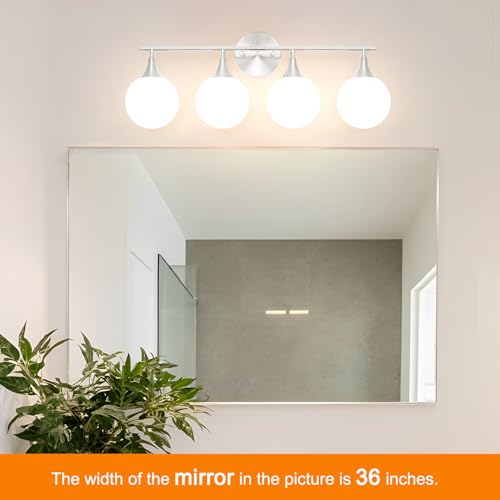 Image of Modern Brushed Nickel Bathroom Vanity Light - Energy Efficient G9 Base Bathroom Lighting Fixtures Over Mirror, Anti-Glare 26 Inch Soft Illumination for Makeup & Shaving, Stylish and Affordable