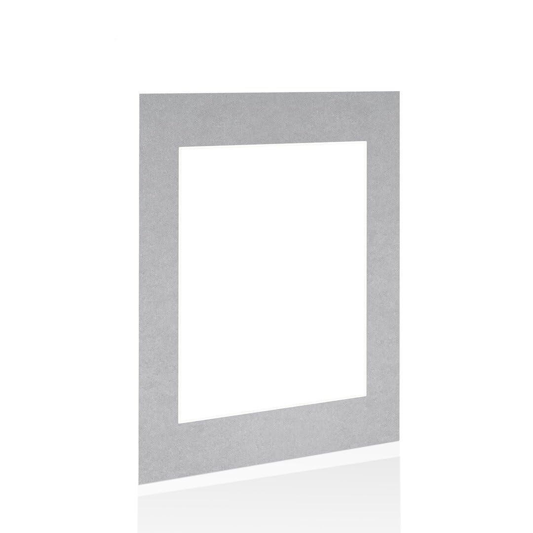 Procut Global A2 Silver Picture Mounts to Fit A3 Aperture - Precision Cut Cardboard Photo Mount - Ideal for Frames, Prints, Artwork & Certificates - Sizes & Colours Available โ image 1