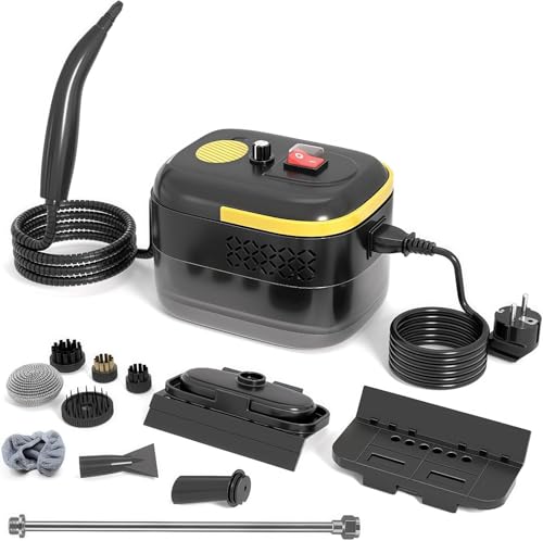 OXIZER スチームクリーナー 6段階調節 120℃高温蒸気で除菌・油汚れ落とし 大容量 水タンク 多目的 スチーム洗浄機 高温高圧で薬品不要 コンパクト 軽量で持ち運びに便利 空焚き防止 安心設計 家庭/キッチン/バスルーム/ガラス/鏡/タイル/カウン