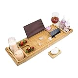 SaverState Luxury Bathtub Caddy Tray, Bath and Bed Tray, Bonus Free Soap Holder