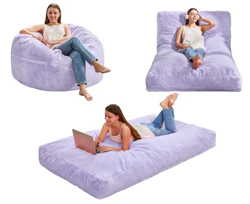 Hobestluk Bean Bag Chair Convertible 3 in 1 Beanbag Bed Giant Adult