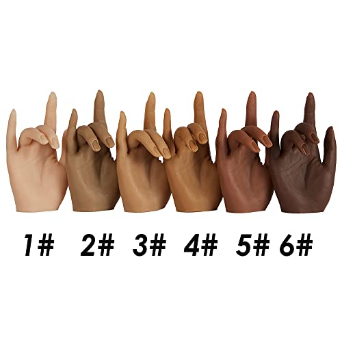 Practice Hand For Acrylic Nails 6 Colors Silicone Female Mannequin Life Size Hand With Insertable Nails For Nail Art Beginners/Nail Salon Artists(18Cm) #TOP4