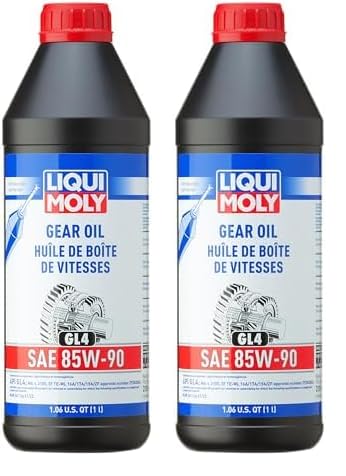 LIQUI MOLY Getriebeöl (GL4) SAE 85W-90 | 1 L | Getriebeöl | Hydrauliköl | Art.-Nr.: 1030, farblos (Packung mit 2)