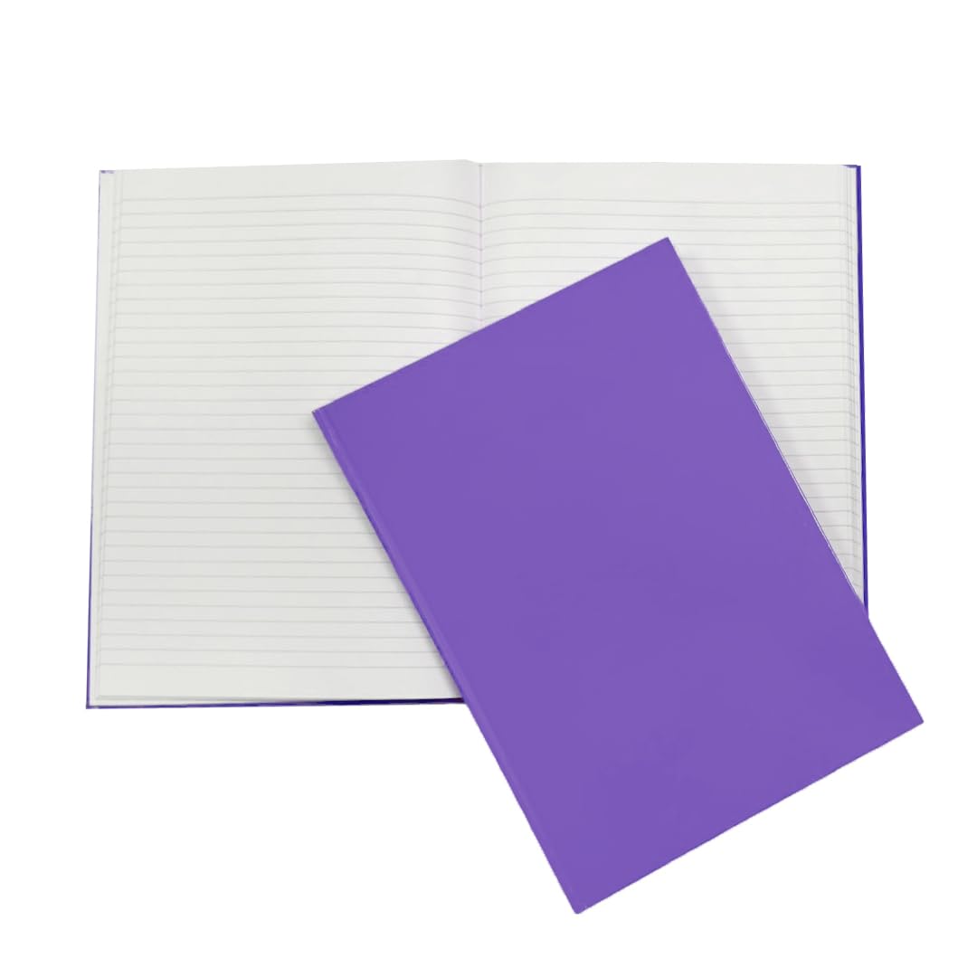 Janrax A4 160 Pages 8mm Ruled Purple Casebound Notebook