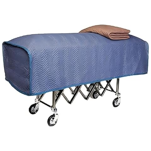SOMIDE Casket Cover Blanket, Funeral Quilted Blanket, Furniture Pad for Moving/Storage, Washable Essential Moving Supplies, 86.5 L x 32.5 W x 22 T Inches, Weight 7 pounds,Reusable Blue Cover