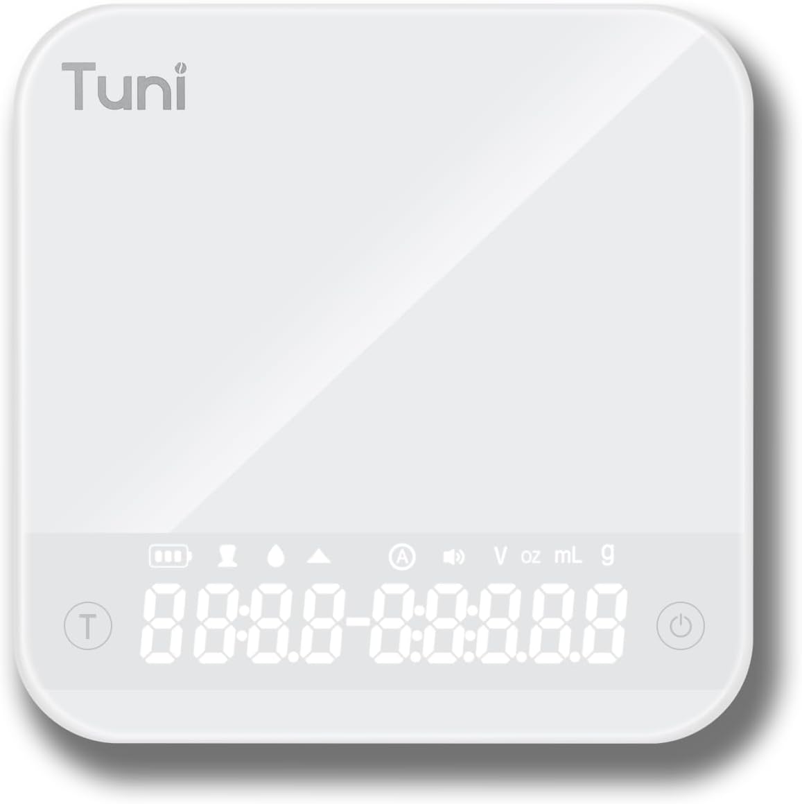 TuniMini Coffee Scale with Timer, Rechargeable Digital Espresso Scale with Auto Timing, 0.1g/2kg Accurate Scale for Espresso and Pour-Over Coffee