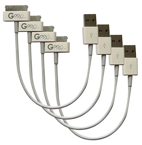 GadgetsPRO 30-pin to USB Cable for All Apple 30-pin Devices - Short 0.2m/8in (4-Pack)