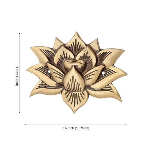 Image of Antique Brass Finish Kamal /Lotus Shape Door Hanging | Decorative Wall & Door Accent for Home Entrance | Traditional Indian Door Decor | Pooja Room, Main Door, Temple & Festive Decoration