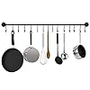 Greenco Pot and Pan Wall Mounted Rail Hanger Racks| Cookware Set and Storage Organization| 15-Hook Hanging Rack | Black Pots and Pans Organizer | Great For Kitchen Shelf Greenco Pot and Pan Wall Mounted Rail Hanger Racks| Cookware Set and Storage Organization| 15-Hook Hanging Rack | Black Pots and Pans Organizer | Great For Kitchen Shelf