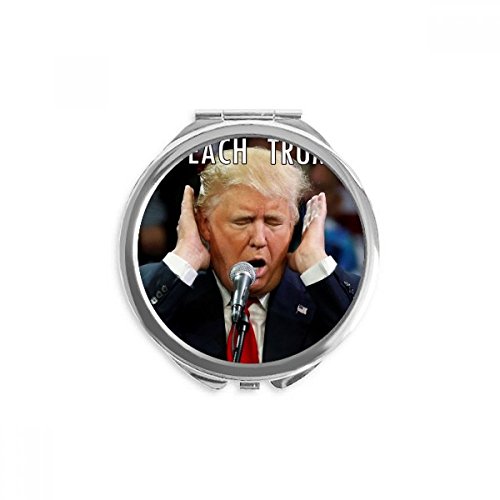 Miroir rond maquillage portable Trump président américain accessoire de poche multicolore
