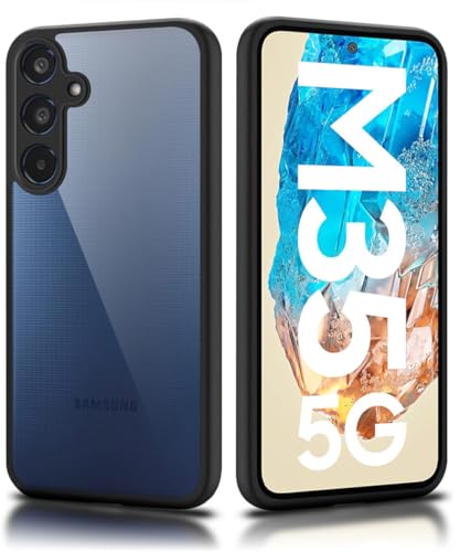 Image of WOW IMAGINE Shockproof Hybrid Back Cover for Samsung Galaxy M35 5G | Hard Slim fit Back Case | PC & TPU | Clear Transparent Case - Black
